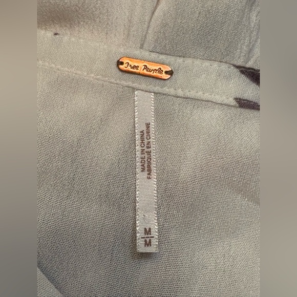 Free People Floral Print Tunic Top - Cream and Pink - Picture 9 of 12